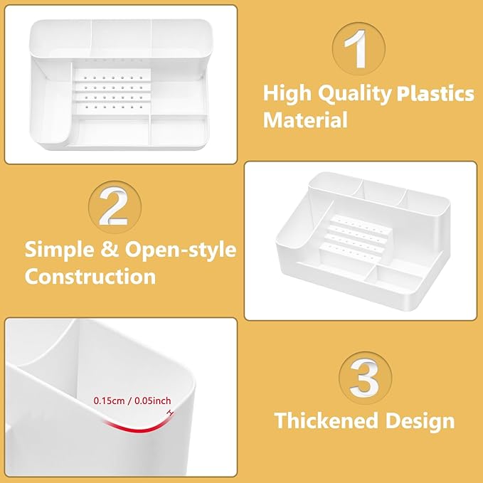 CGBE Nail Drill Holder, 28 Holes Nail Drill Bit Holder, Plastic Nail Drill Bits Organizer, Professional Nail Organizer and Storage Box Case for Nail -White (Not Including Nail Drill Machine & Bit)