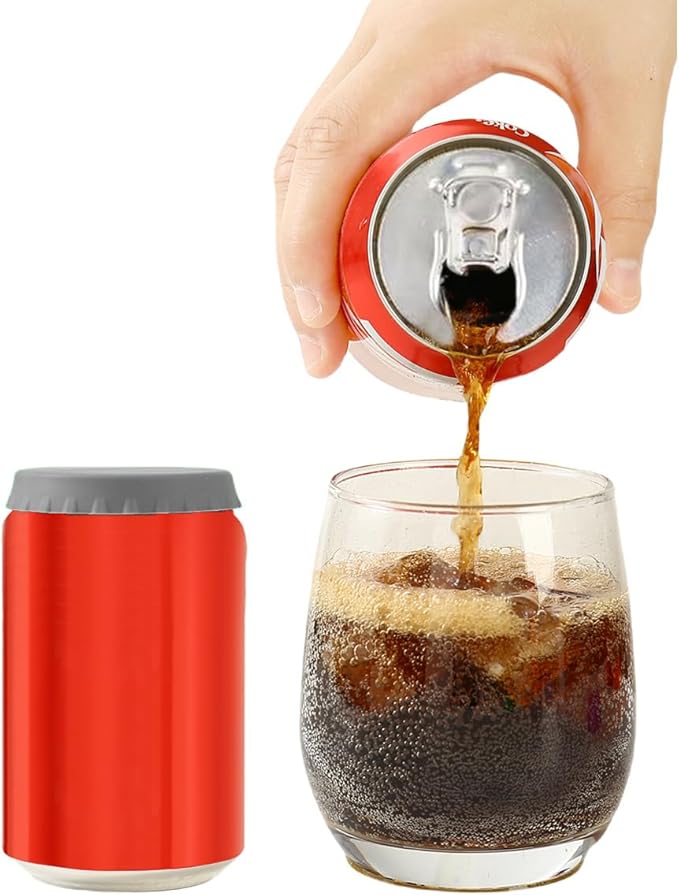 6 Pack Silicone Soda Can Cover, Emptycolor Reusable Soda Can Lids to Keep Carbonation, BPA Free Pop Can Caps Tops Savers Stopper for Drink, Beer, Beverage, Juice, Coke, Fits Standard Cans