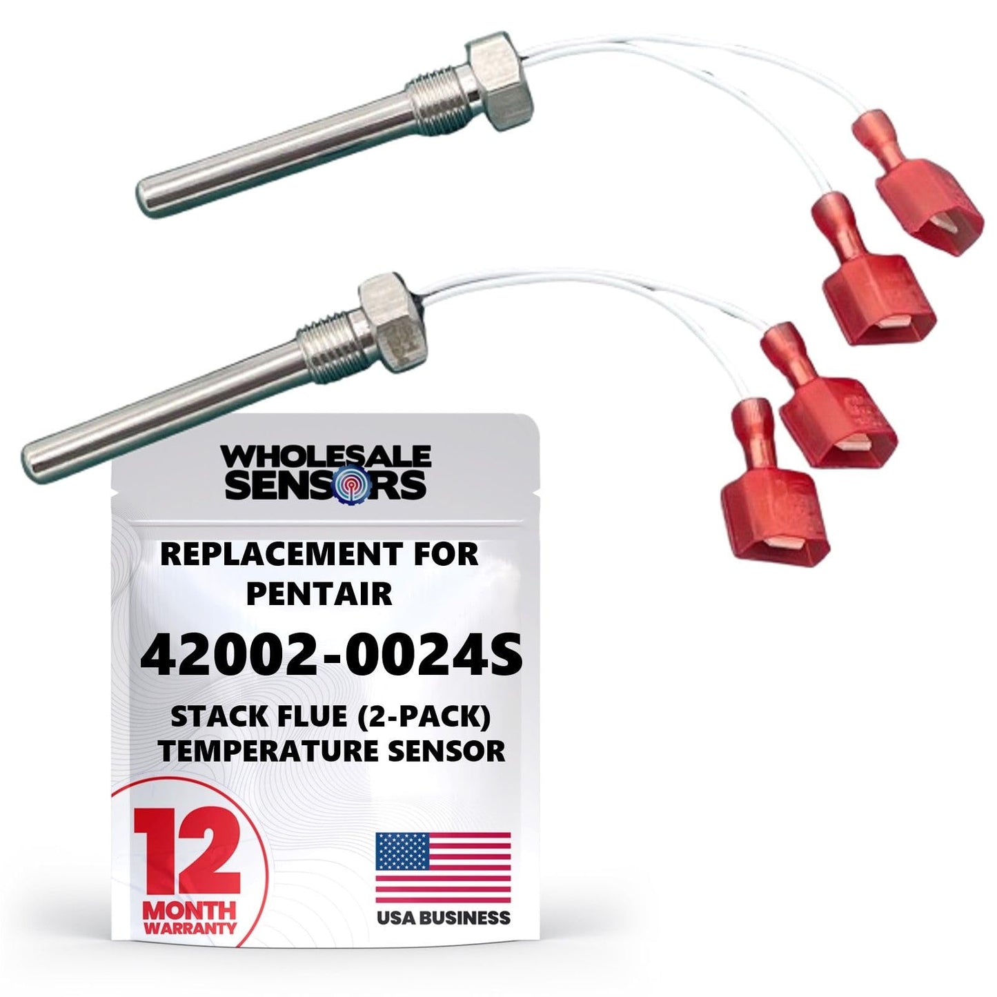 Wholesale Sensors Replacement Pentair 42002-0024S Stack Flue Sensor (2-Pack) 12-Month Warranty & USA Support