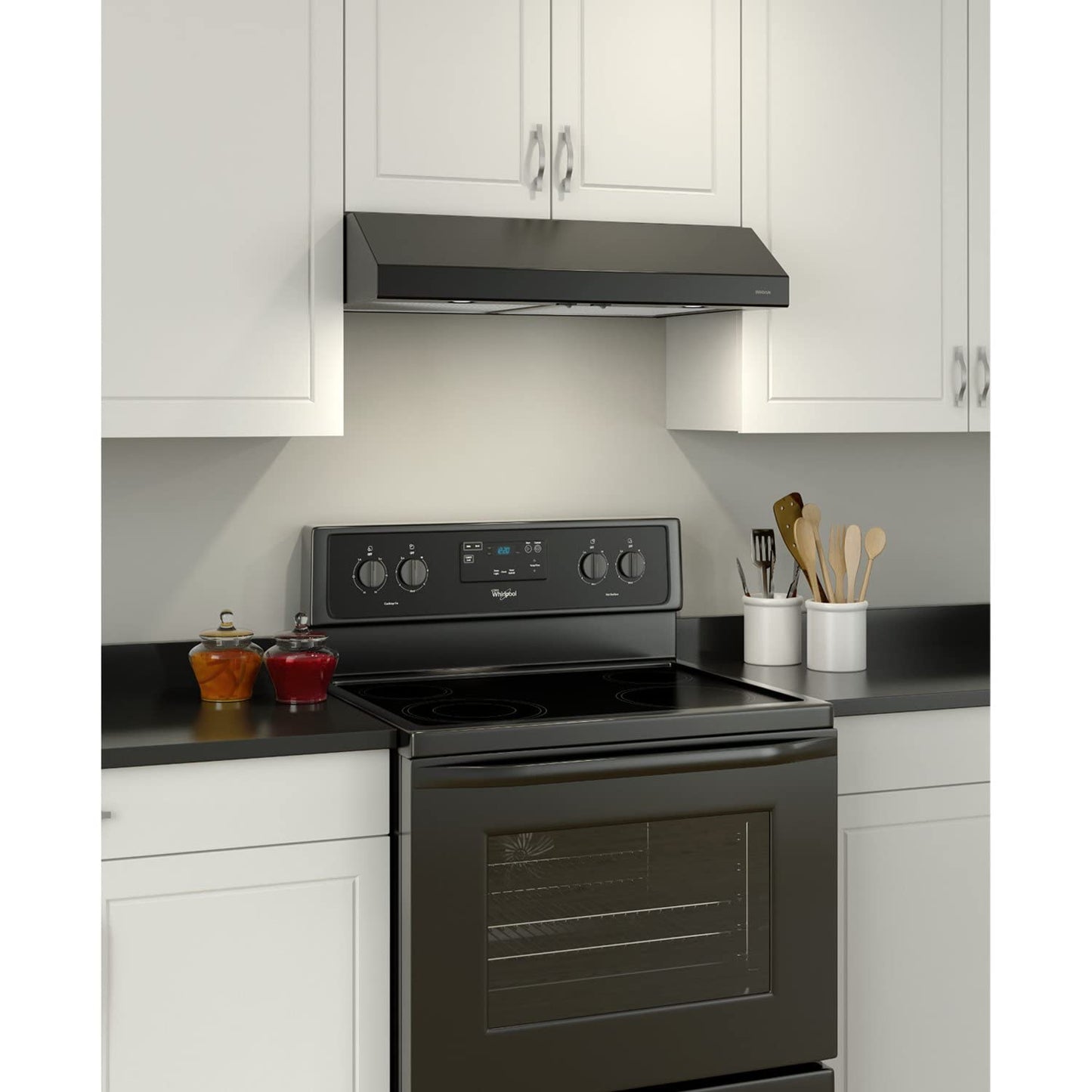 Broan-NuTone BCSD136BL Glacier Range Hood with Light, Exhaust Fan for Under Cabinet, Black, 36-inch