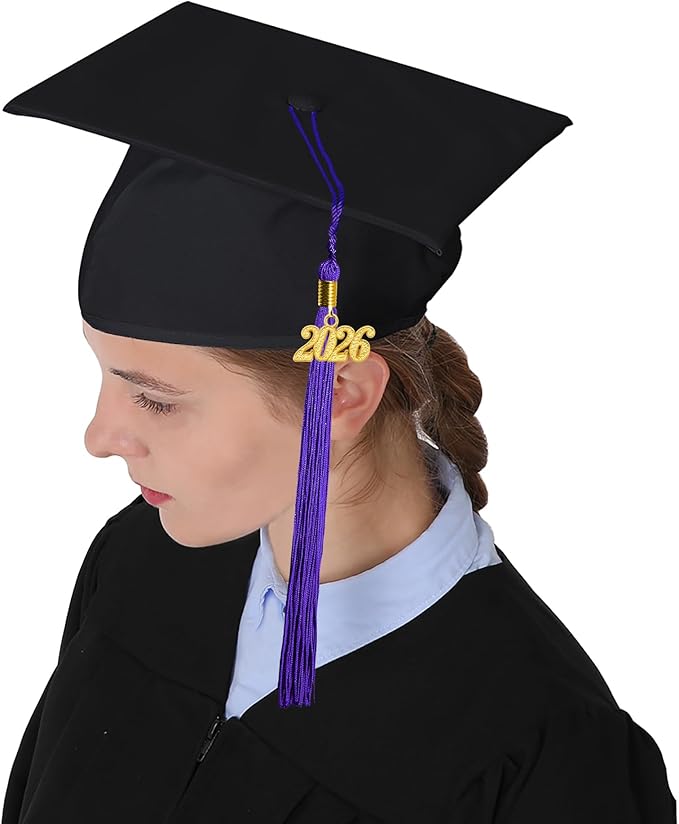 GraduationMall Matte Graduation Cap with 2026 Tassel for High School & Bachelor