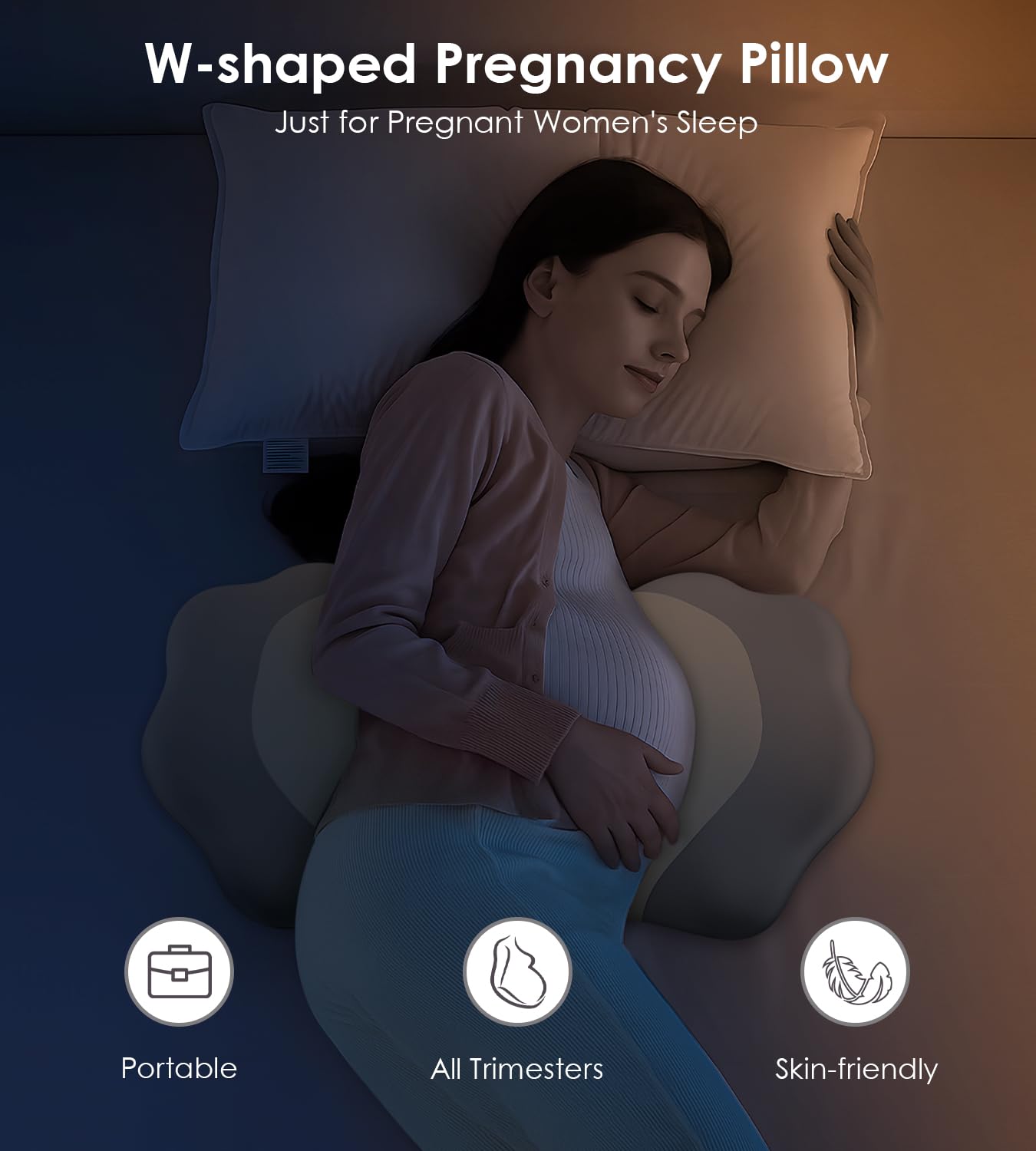 Pregnancy Pillows for Sleeping, Memory Foam Maternity Pillow Support for Back Belly HIPS, Adjustable Travel Wedge Pillow for Pregnant Women, Side Sleeping Pregnant Pillows with Cooling Pillowcase