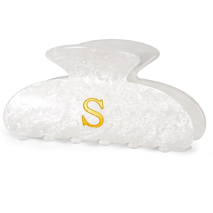 Christmas Gifts for Teenage Girls Birthday Gift for Girls Cute Hair Clips Initial Claw Teacher Gifts for 3 4 5 6 7 8 9 10 11 12 13 Year Old Girl Christmas Gift for Women - White,S
