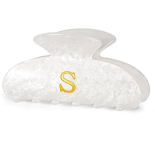 Christmas Gifts for Teenage Girls Birthday Gift for Girls Cute Hair Clips Initial Claw Teacher Gifts for 3 4 5 6 7 8 9 10 11 12 13 Year Old Girl Christmas Gift for Women - White,S