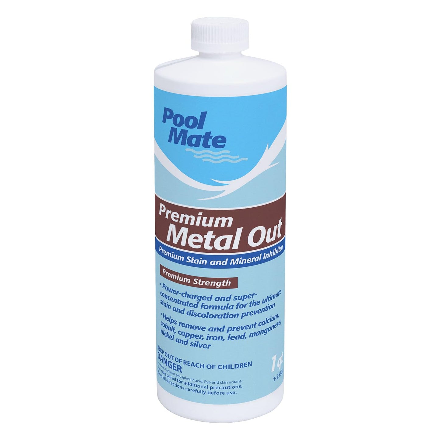 Pool Mate 1-Quart Premium Metal Out Stain and Mineral Inhibitor, Pool Metal Remover, Stain Remover, Made in USA