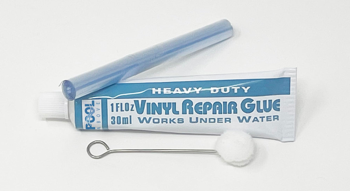 Heavy Duty Vinyl Repair Patch Kit for Above-Ground Pool Liner Repair; Glue and Patch Inflatables; Boat; Raft; Kayak; Air Beds; Inflatable Mattress Repair Blue