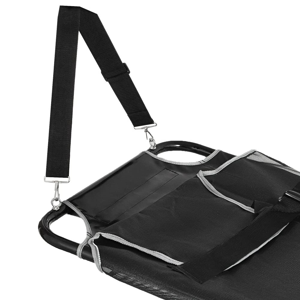 WDZCZDoo Black Animal Stretcher Pet Trolley, 45x27 Inch, Max 220lbs Capacity, Ideal for Large Dog Breeds, Veterinary Transport, Pet Emergency Care