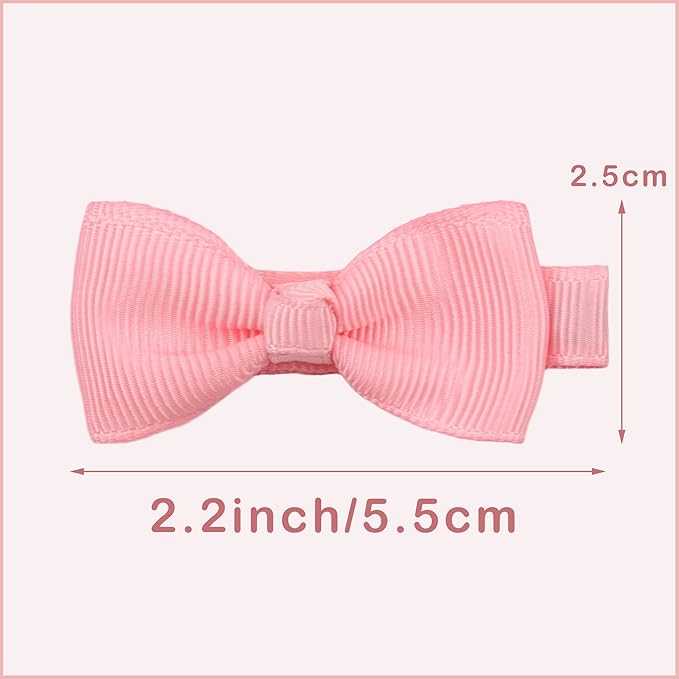 CLLOT Hair Clips, 70PCS Baby Girls Fully Lined Baby Bows Hair Pins Tiny 2' Hair Bows Alligator Clips for Infants Toddlers in Pairs