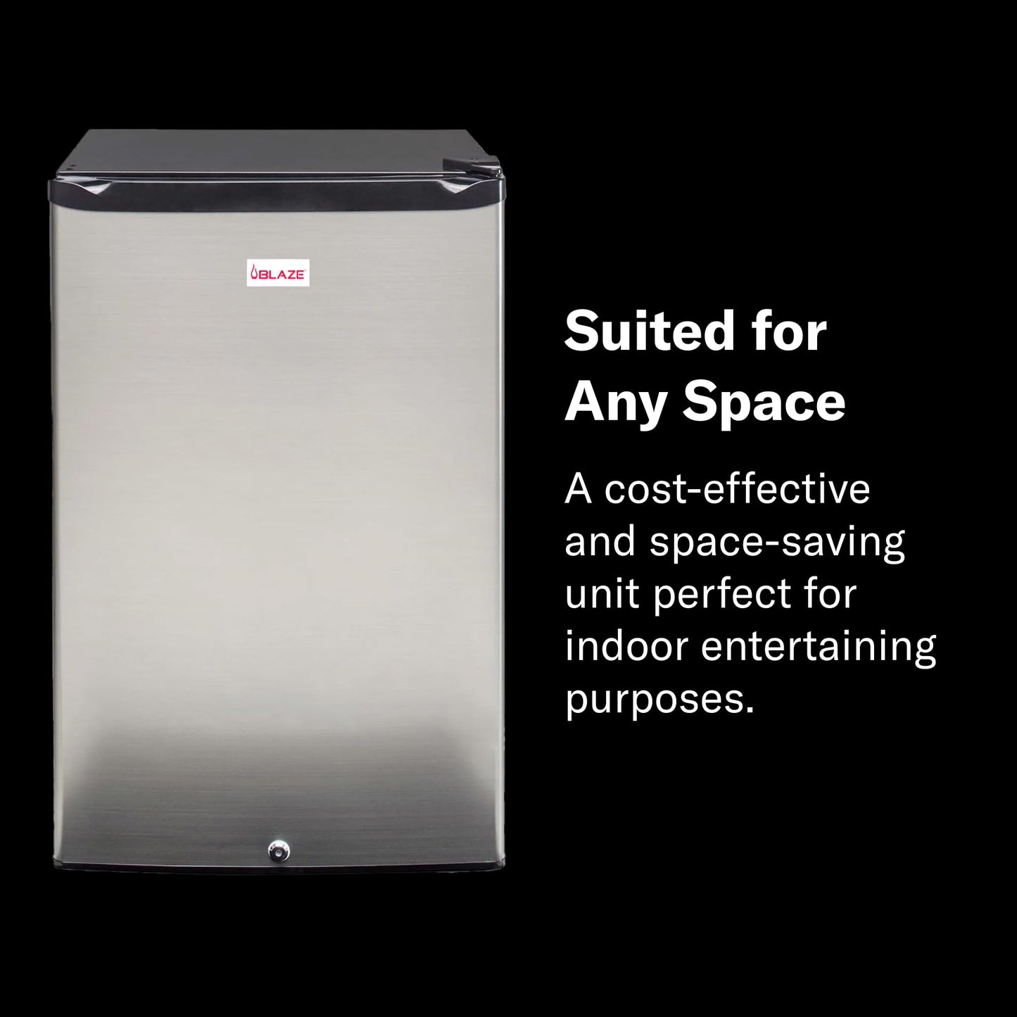 Blaze 20‑Inch Outdoor Rated Compact Refrigerator | 4.4 Cu Ft Stainless Steel Fridge with LED Lighting, Dial Thermostat, Reversible Door & Recessed Handle | BLZ‑SSRF‑126