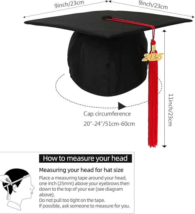 Newrara Graduation Unisex Matte Adult Graduation Cap with Tassel