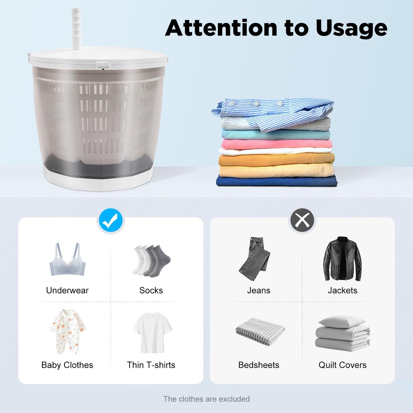 Hand Crank Washing Machine 2 in 1 Non-Electric Washer Manual Traveling Outdoor Washing Machine Portable Mini Compact Washer Spin Dryer for RV Travel