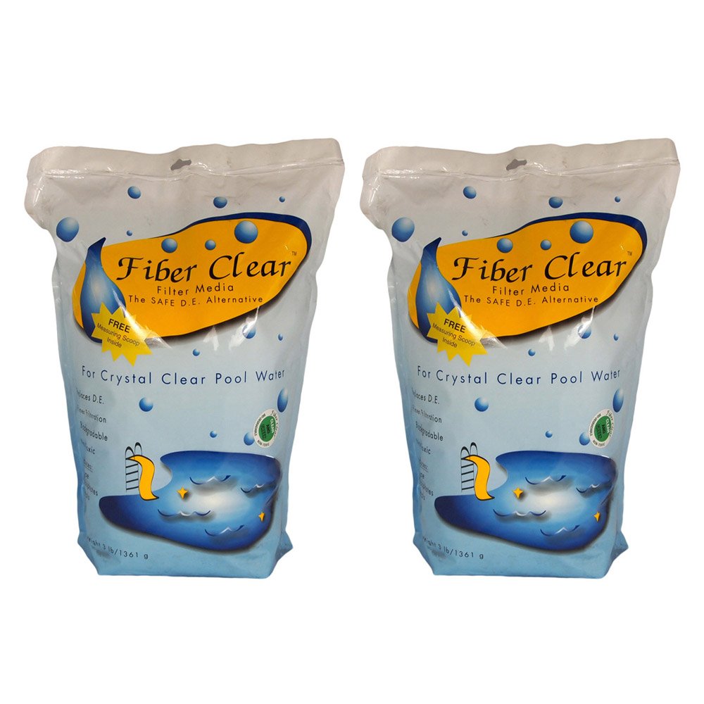 Fiber Clear 4003DC-02 Cellulose Filter Media D.E. Alternative for Swimming Pools, 3-Pounds, 2-Pack