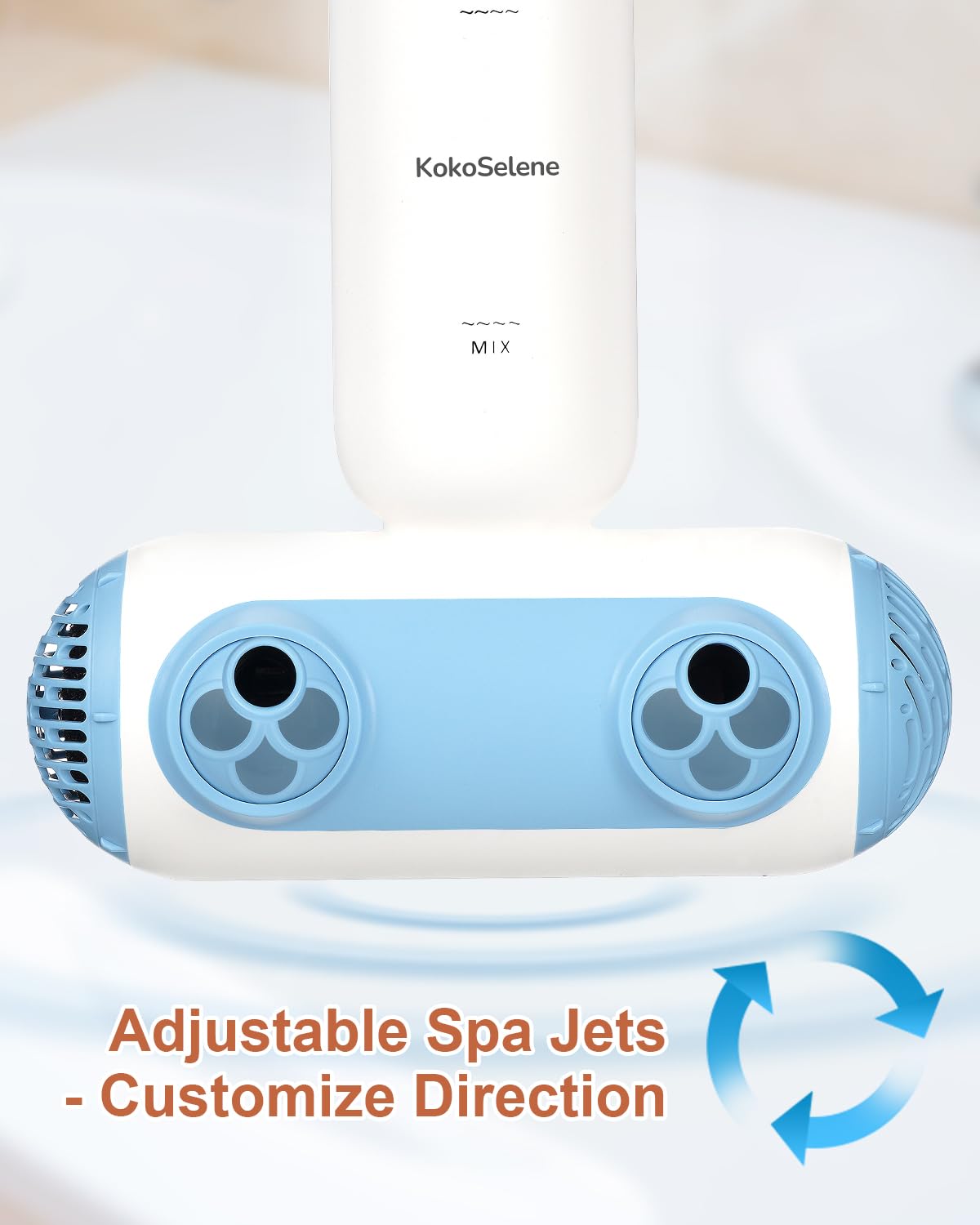 KokoSelene Bath Jets for Tub, Portable Bath Spa for Bathtub with Dual Hydro Jets, Bathtub Spa Machine Creates Soothing Bubbles for Daily Relax at Home Use (Blue)