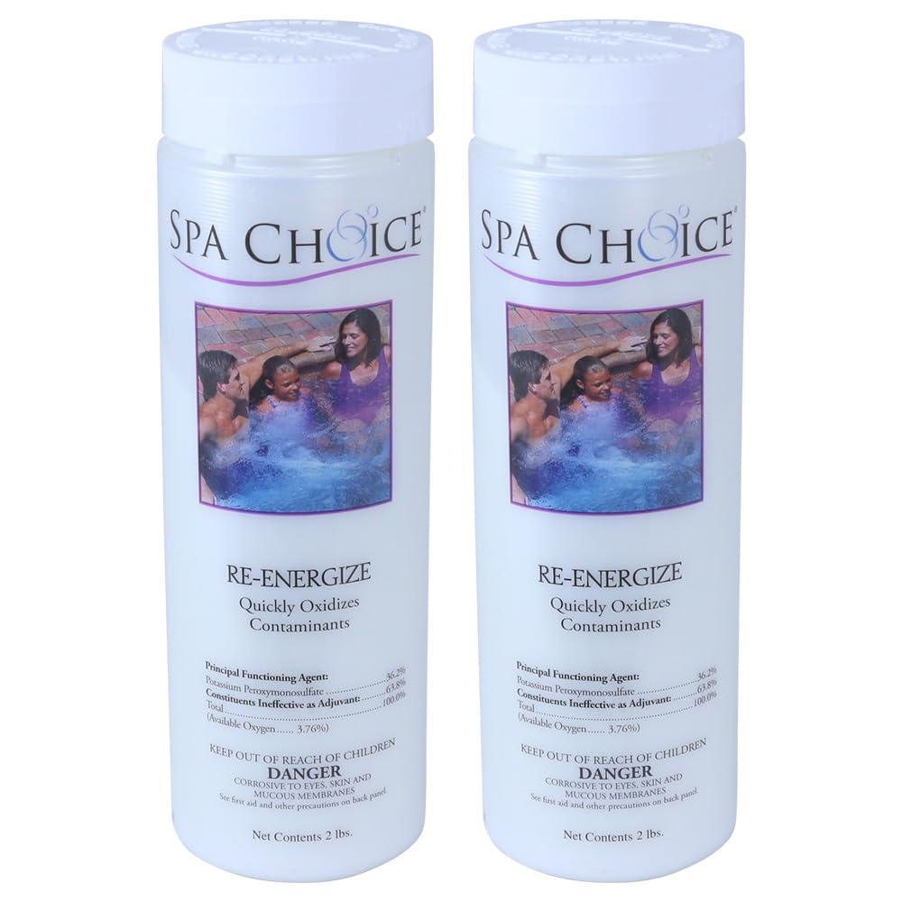 SpaChoice 2-Pounds 2-Pack Premium Re-Energize Spa Shock, Hot Tub Shock, Made in USA