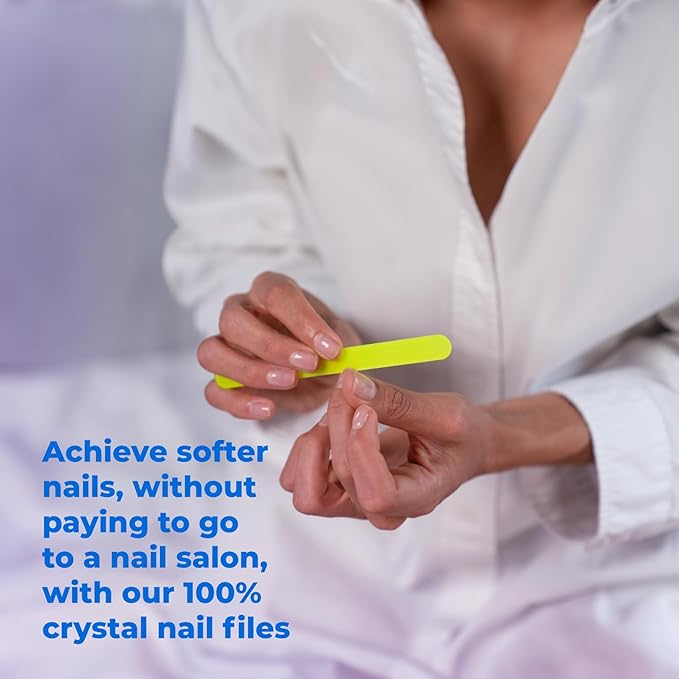 Crystal Nail File 5.3in, Glass File Durable, Perfect for Home, Office and On The Go, Elegant Design for Professional Manicure and Pedicure Results
