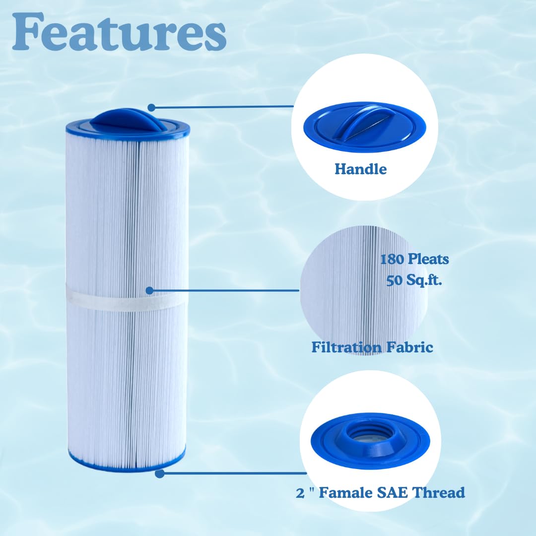 Malaka Spa Replacement Filter FD2007 Compatible with PWW50L 4CH-949 FC-0172, Hot Tub Replacement Filter Cartridge, 2-Pack