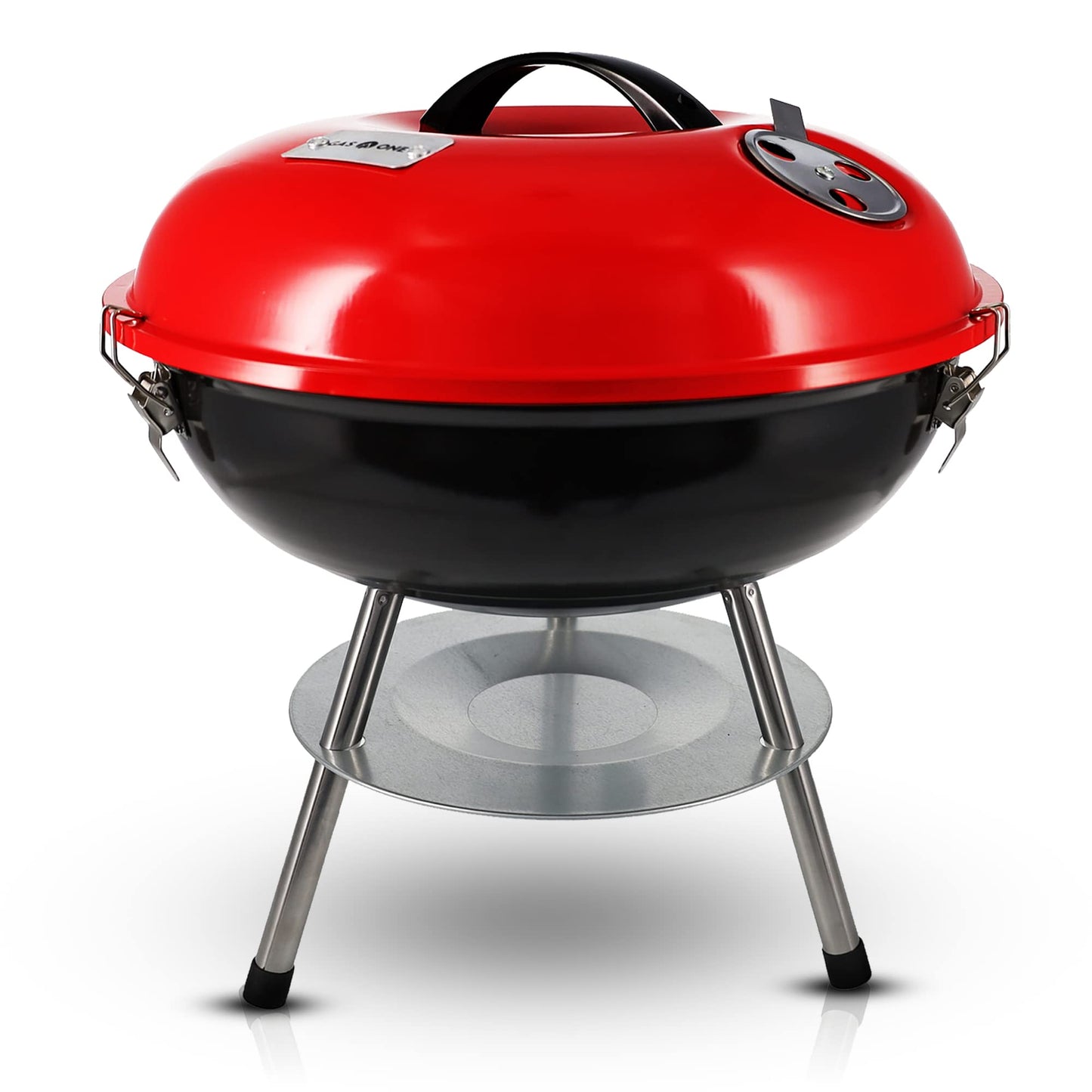 Gas One â 14-inch Portable Barbecue Grill with 3-Point Locking Lid for Heat Preservation â Dual Venting System â Small Charcoal Grill for Backyard, Camping, Boat