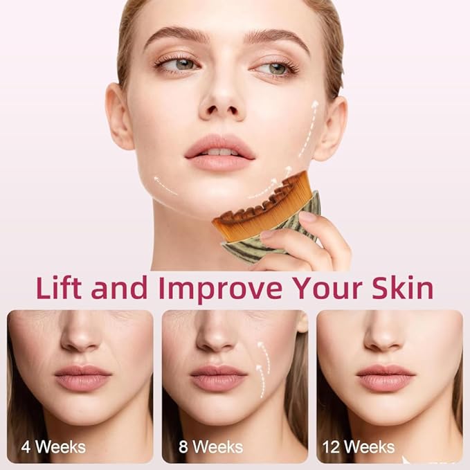 Lymphatic Contour Face Brush,Gua Sha Brush for Facial Contouring and Lymphatic Drainage Perfect for Jawline Sculpting and Reducing Puffiness