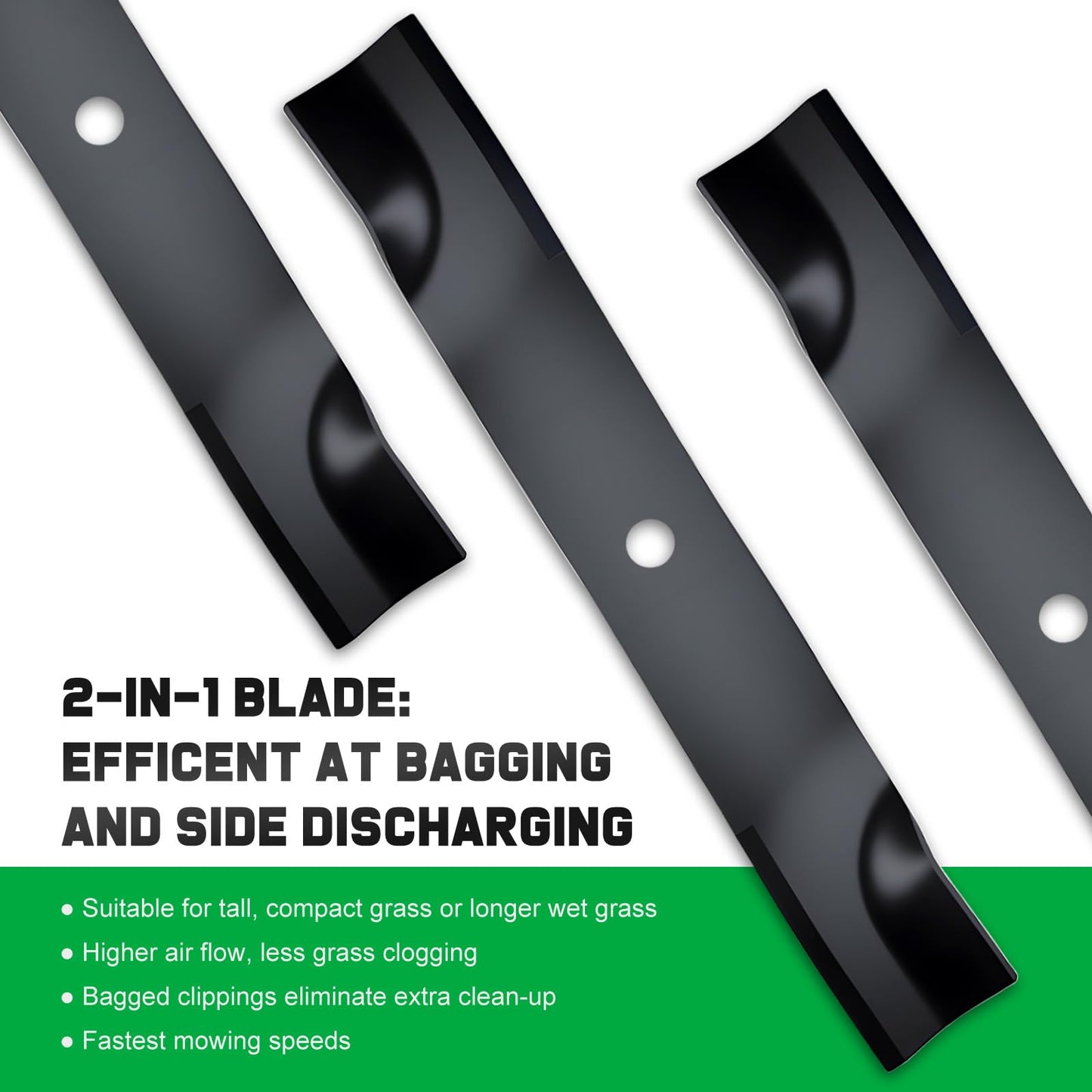 Grasscool TCU15881 Mower Blades Compatible with Z930m Z950m 950m 930m Z950r z951r 1025r Z757 Z665 60D 60''Zero Turn Tractor Replace for m128485 m163983