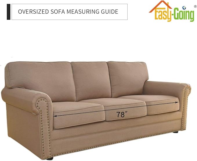Easy-Going Reversible Oversized Couch Cover for 3 Cushion Couch Sofa Cover for Dogs Water Resistant Furniture Protector Cover with Foam Sticks for Pet (Oversized Sofa, White/White)