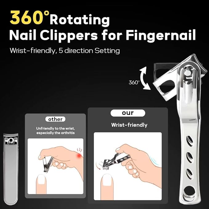 5 in 1 Professional Toenail Clippers for Thinck & Ingrown Nails, Upgraded Podiatrist Toe Nail Clippers for Men, Sharp Blade Nail Cutter Set, Wanmat