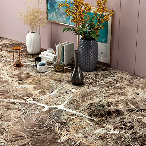 LACHEERY Dark Brown Marble Contact Paper for Cabinets Peel and Stick Wallpaper for Kitchen Countertops Removable Backsplash Self Adhesive Granite Wallpaper Counter Top Covers Old Furniture 15.8"x80"