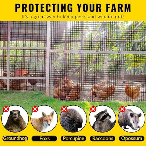 Hardware Cloth PVC Coated Wire Mesh 48'' x 50' 1/2inch Mesh Black Vinyl Coated Fence Chicken Wire Fencing 19 Gauge Chain Link Fence for Chicken Coop, Animal Control,Gutter Guard, and Home Improvement