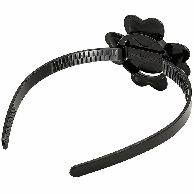 Graduation Cap Headband Insert Black - Original Four Leaves Clover - Secure Your Grad Cap on Curly, Natural Hair, Braids, Locs, Twists and Straight Hair