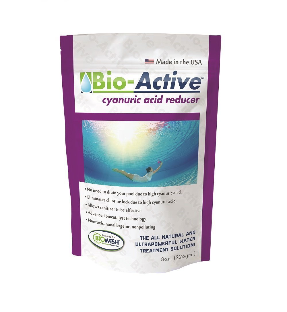 Bio-Active 100% Cyanuric Acid Reducer for Swimming Pools │ Non-Toxic CYA Reducer Powder │ 8 oz. │ 1-Pack
