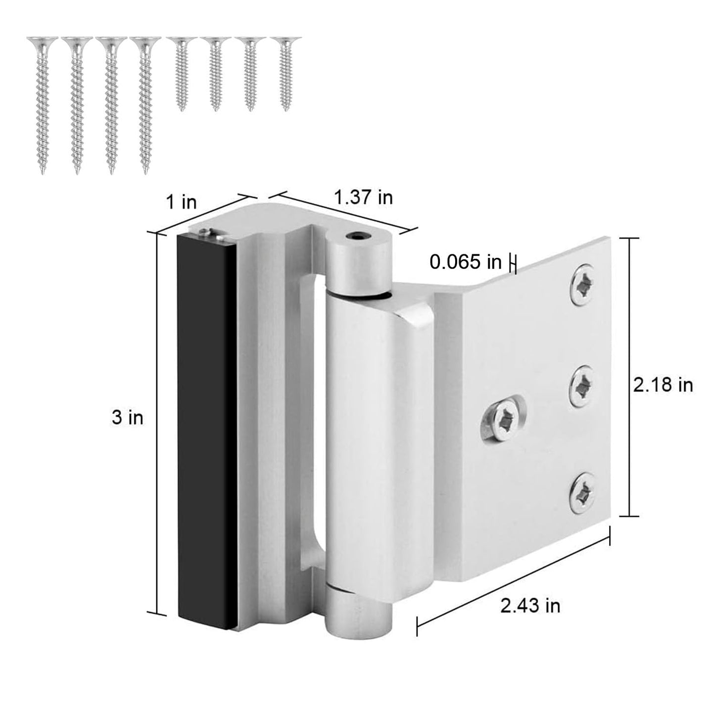 Home Security Door Lock, 2 Pack Childproof Door Reinforcement Lock with 3 Inch Stop Withstand 800 lbs for Top Front Inward Swinging Door, Upgrade Flip High Night Lock to Defend Your Home Kids
