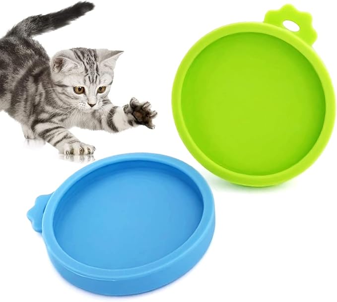 COMTIM Small Size Cat Food Can Lids, 2 Pack Silicone Cat Food Can Lids Covers for Small Cans 3 oz 2.5 oz