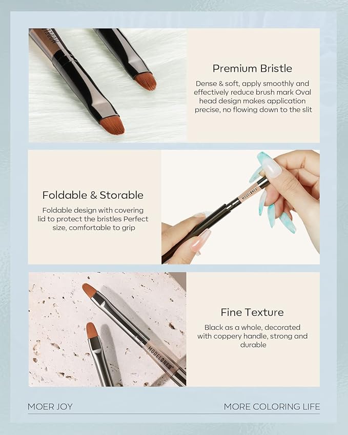 Modelones Nail Art Brush Cleaner & Restorer for Nail Polish/ Extension Gel/Solid Builder Gel/Dip Powder/Acrylic with nail art brush Manicure Kits DIY Salon at Home - 80ml, W/Pro Brush