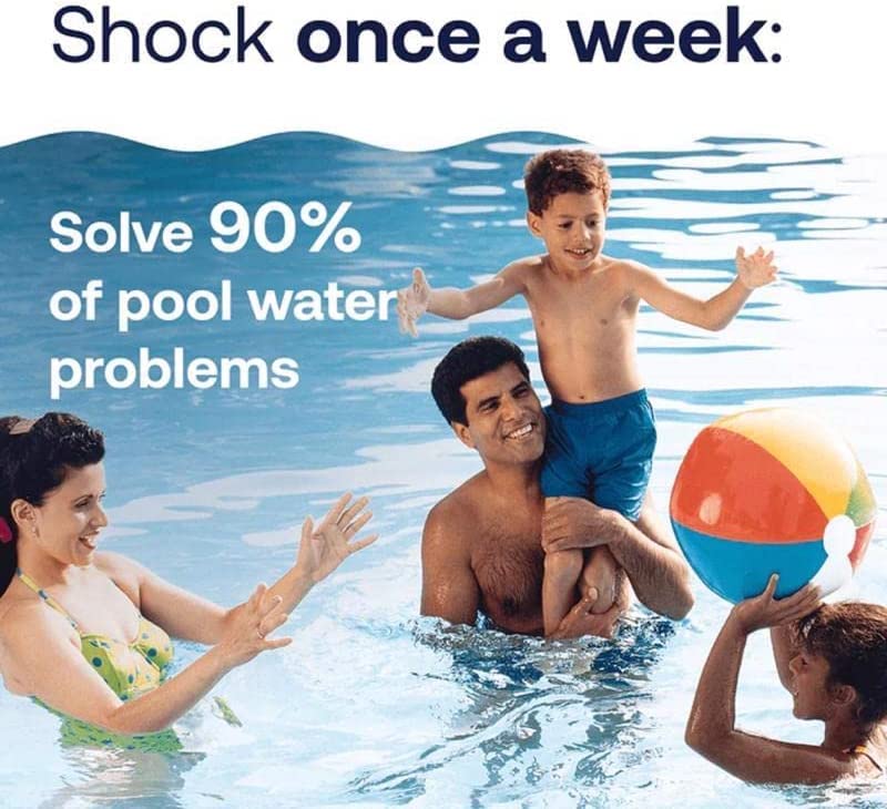 HTH 52043 Pool Care Shock Advanced, Swimming Pool Chemical Prevents Bacteria & Algae, Cal Hypo Formula, 2 lbs (2-Pack)