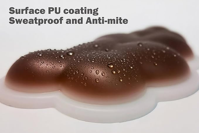 PU Gel Material Computer Keyboard Mouse Wrist Rest, Ergonomic Design, Relieving Typing Pain, Keyboard pad Supporting arm, Mouse pad Supporting Wrist, Anti-Skid PU Base, Office, Home, Games (Brown)