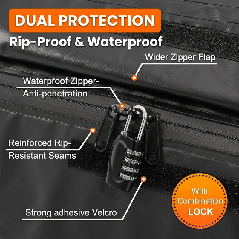 Sailnovo Rooftop Cargo Carrier, 21 Cubic Feet Soft-Shell Cargo Carrier for Top of Vehicle with/Without Roof Rack, Waterproof Car Roof Cargo Carrier with Anti-Slip Mat, Reinforced Straps, Door Hooks