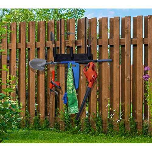 Poolmaster Outdoor Wall-Mounted Tool Organizer Rack, Heavy-Duty Garden Tool Holder and Swimming Pool Equipment Storage for Backyard, Fence, or Garage