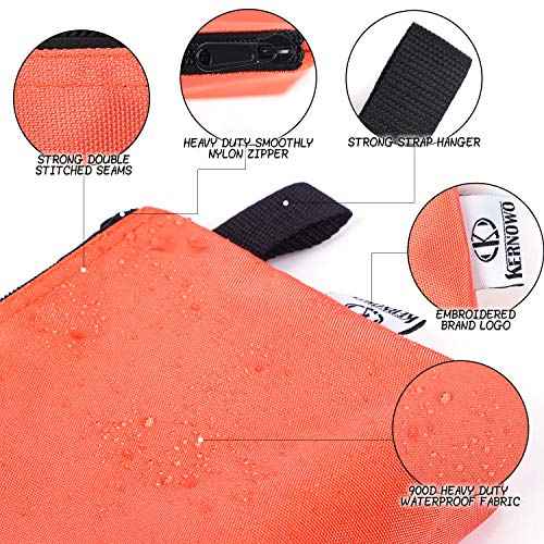 KERNOWO 5 Pcs Premium Tool Pouch Zipper Bag, Small Utility Bags, 12.5 X 7 X 2 Inch Bank Deposit Bag With Dependable Smooth Nylon Zippers