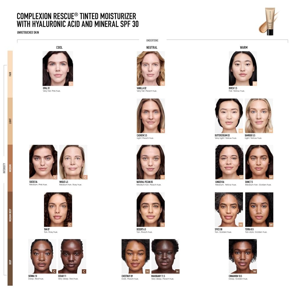 bareMinerals Complexion Rescue Tinted Moisturizer for Face with SPF 30, Full Size, Ginger 06, Vegan, Cruelty-Free & Dermatologist-Tested