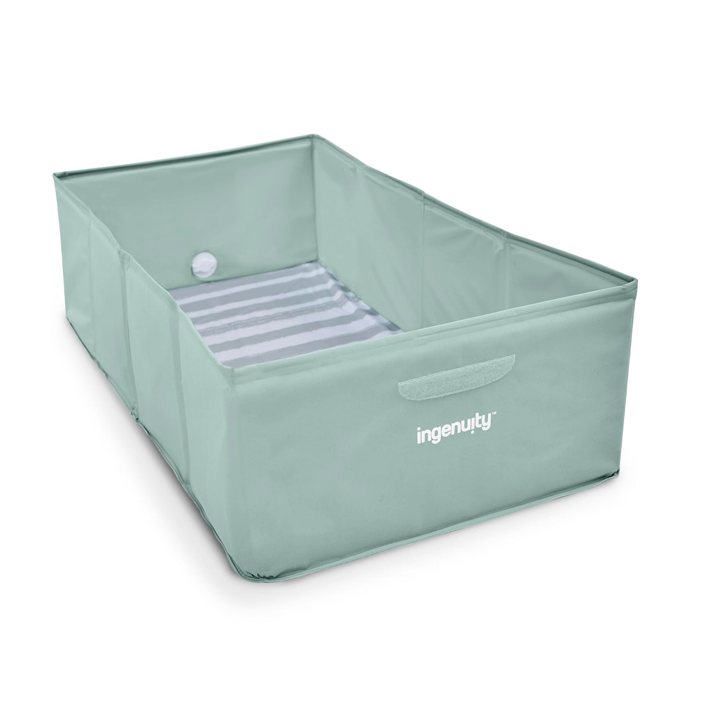 Ingenuity Tuckaway Toddler Folding Tub, Converts Shower to Tub, Folds to Store, Easy to Clean, No Assembly Required, Portable Baby Bathtub for Travel, 12M-5Y, Green
