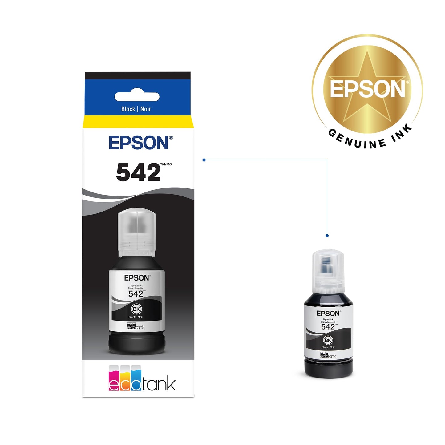 EPSON 542 EcoTank Pro Ink Ultra-high Capacity Bottle Black (T542120-S) Works with ET-5150, 5170, 5180, 5800, 5850, 5880, 16600, 16650