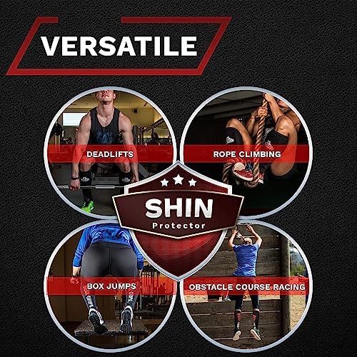 Bear Grips Deadlift Shin Guards - Breathable Gym Equipment Rope Climbing Shin Guard for Men and Women - Injury Prevention Calf Support Shin Guard Sleeves for Ultimate Shin Protection