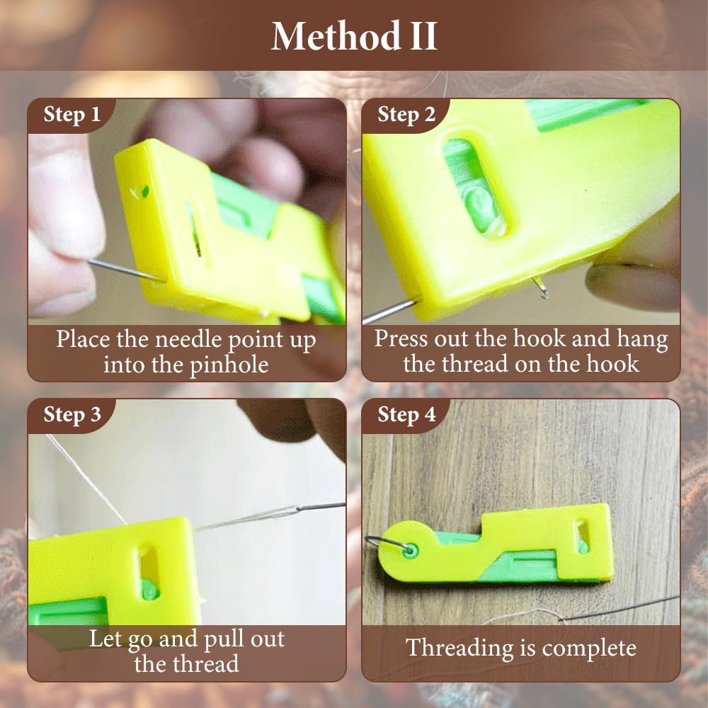 Automatic Threading Aid Needle Threader,Mini Manual Sewing Machine Needle Threaders,Household Portable Hand Sewing Needle Threader for Embroidery,Cross Stitch Craft (1 Pcs (Random Color))