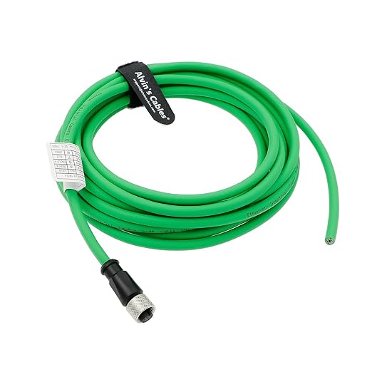 AConnect M12 A Code 8 Pin Female to Flying Leads Cable Industrial Aviation Sensor Waterproof Electrical Shielded Cable for Industrial Cameras Automation Device Network Fieldbus Module 10M