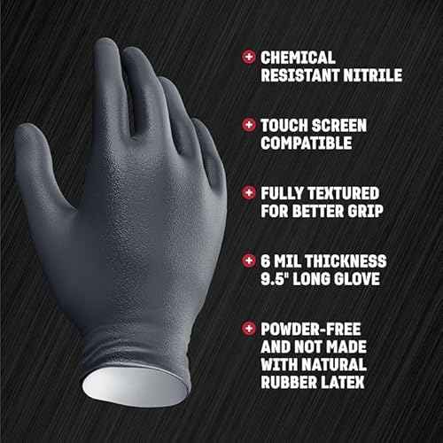 Venom Steel Industrial Nitrile Gloves, 6 mil, 2 Layer Rip Resistant, One Size Fits Most, 100 Count, (Pack of 3)