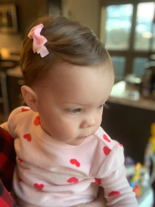CÉLLOT Baby Hair Clips 40PCS Fully Lined Tiny 2" Hair Bows Alligator Clips for Infants and Toddlers in Pairs
