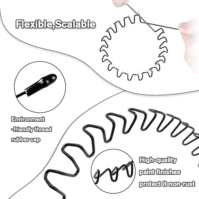 Metal Hair Bands Men's Headband Elastic Zigzag Headbands Outdoor Sports Headbands Fashion Simple Anti-Slip Hair Accessories (3 Pack)
