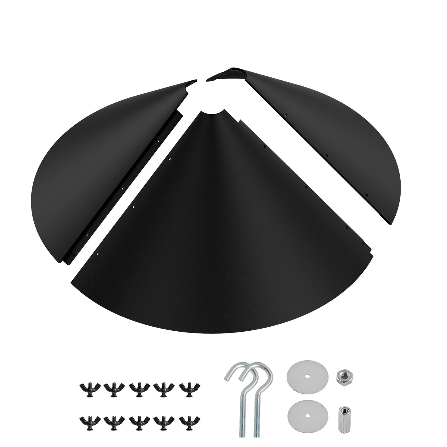 19 Inch Metal Squirrel Baffle for Bird Feeder, Hanging Baffles for Squirrel Proof Bird Feeders, Outdoor Cover Rain Guard, Rust Chew Proof Heavy Duty