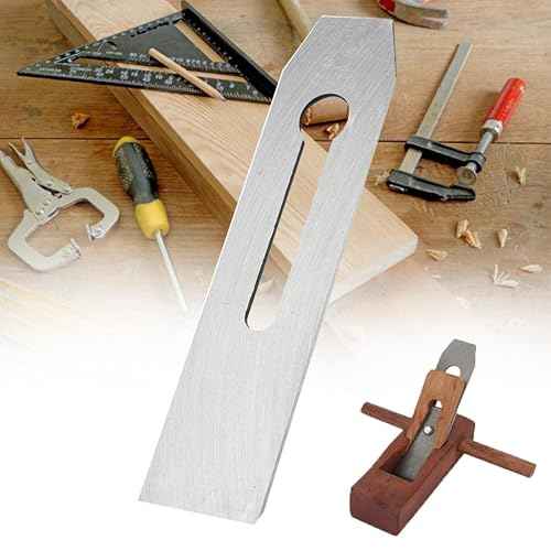 2 Pack Bench Hand Plane 2-Inch Blade Replacement Woodwork Planer Cutter 51MM Wide Iron Blades Steel Carpentry Edge Trimming Saw for No.4 No.5 Woodworking Tool