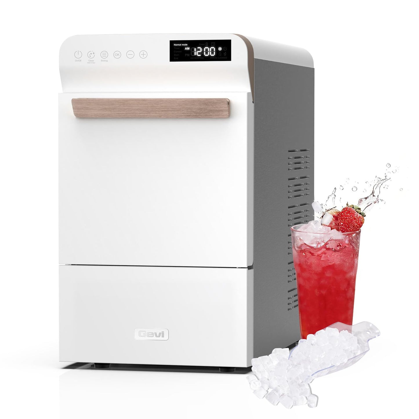Gevi Nugget Ice Maker Countertop 40lbs/24H, Pebble Ice Machine with Programmable Timer,Self-CleaningChewable Pellet Ice for Home, Kitchen,Office,Gift