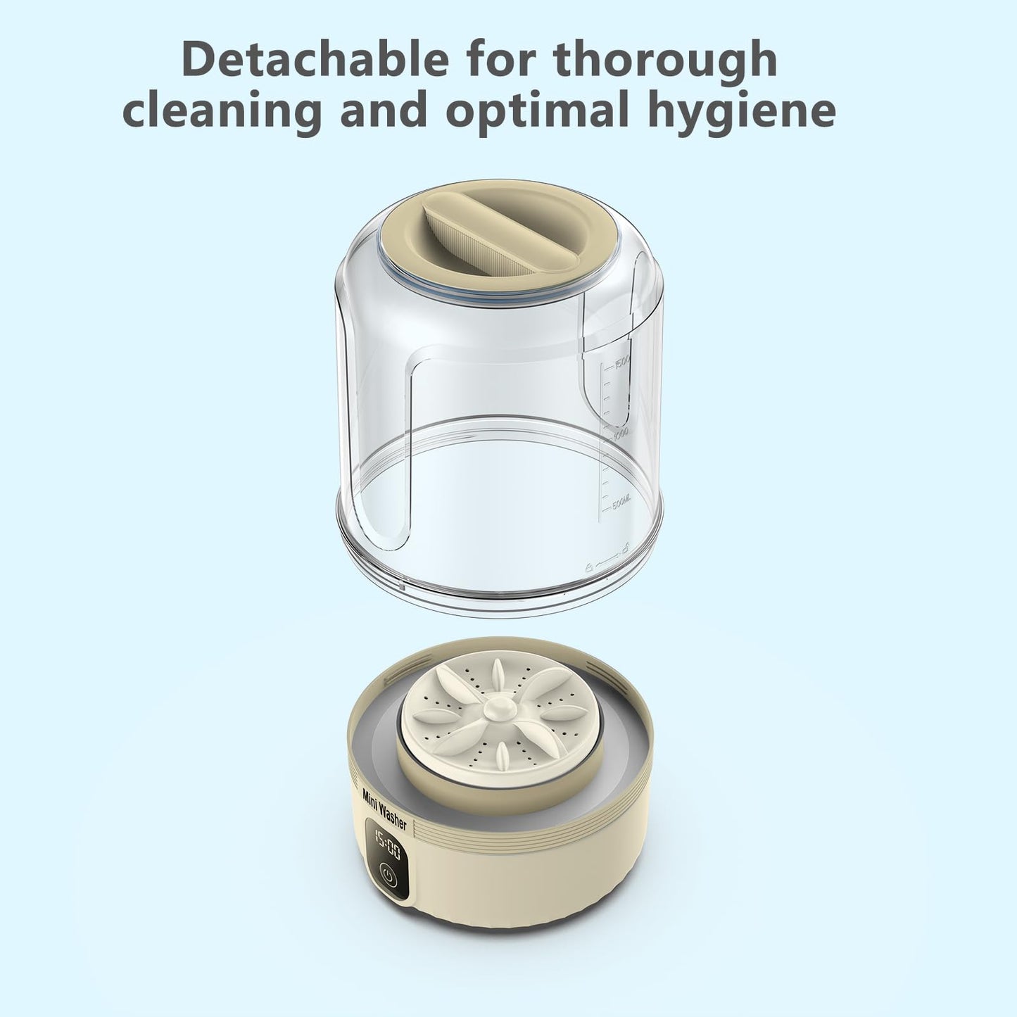 Underwear Washing Machine,2025 Upgrade Mini Washer Deeply Cleans Small Laundry Items, Socks, Underwear, Baby Clothes,Portable Washing Machine is Suitable for, Apartments, Hotels, Travel